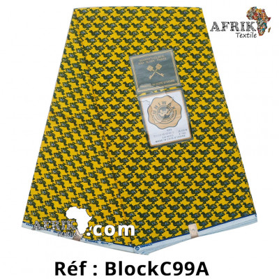 Pagne UNIWAX BLOCK CLASSIQUE CI 99A - 100% coton 6 yards