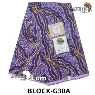 Pagne Uniwax Block CI G030A- 100% coton 6 yards