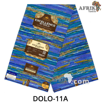 Pagne Excellence DOLO 11 - Indigo - coton 6 yards