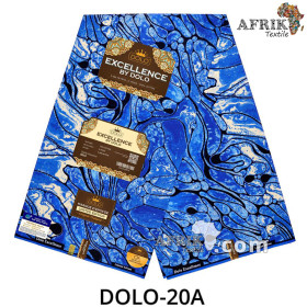 Pagne Excellence DOLO 20 - Indigo - coton 6 yards