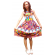 Robe en pagne HITARGET deux tons marron-blanc.