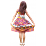 Robe en pagne HITARGET deux tons marron-blanc.