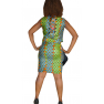 Robe en pagne HITARGET deux tons marron-blanc.