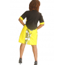 Robe de soirée en pagne HITARGET avec veste de couleur jaune