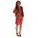Robe de soirée en pagne CHIGANVY avec veste de couleur rouge et noir