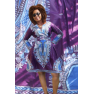 Robe decontractée en pagne  HITARGET ADDIS-ABEBAS "violet-bleu"