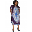 Robe decontractée en pagne  Hitarget ADDIS-ABEBAS "violet-bleu"