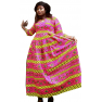longue robe rose a manche longue fait en pagne chiganvy