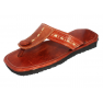 Sandale artisanale en cuir "marron"avec un bouton