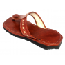 Sandale artisanale en cuir "marron"avec un bouton