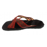 Sandale artisanale en cuir "marron"tissée en noir par endroit
