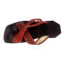 Sandale artisanale en cuir "marron"tissée en noir par endroit