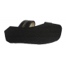 Sandale artisanale en cuir "noir"tissée à l'extérieur en blanc