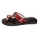 Sandale artisanale en cuir "rouge"tissée en blanc et vert