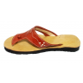 Sandale artisanale en cuir "marron"intérieur kaki à motif