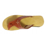 Sandale artisanale en cuir "marron"intérieur kaki à motif