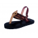 Sandale artisanale en cuir "rouge-kaki" avec fermeture