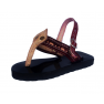 Sandale artisanale en cuir "rouge-kaki" avec fermeture