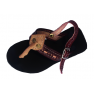 Sandale artisanale en cuir "rouge-kaki" avec fermeture