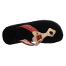 Sandale artisanale en cuir "rouge"avec un bout noir.