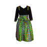 Robe decontractée en pagne Hitarget "bleu-vert-noir" à motif