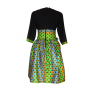 Robe decontractée en pagne Hitarget "bleu-vert-noir" à motif