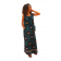 Longue robe traditionnelle senoufo bras mince avec deux poches, à carreaux "vert-bleu" avec des broderies par endroit 100% coton