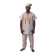 boubou traditionnel Senoufo "vert-blanc" à raillure avec des broderies 100% coton