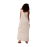 robe traditionnelle senoufo bras mince avec deux poches, à railure "bleu-blanc" avec des broderies par endroit 100% coton