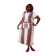 robe traditionnelle senoufo manche courte avec une poche devant, "blanc" avec des bandes marron et des broderies  100% coton