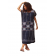 robe traditionnelle senoufo manche courte tricolore, "bleu-blanc" avec des broderies tout le long,100% coton