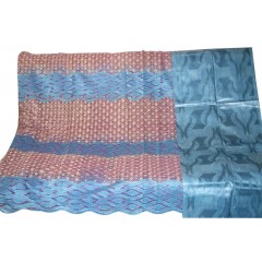 bazin riche de qualité supérieure.rouge -blanc 5métres