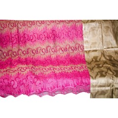 bazin riche de qualité supérieure.rouge -blanc 5métres