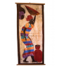 Tableau mural africain "maman balaye la cour"