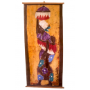 Tableau mural africain "maman balaye la cour"
