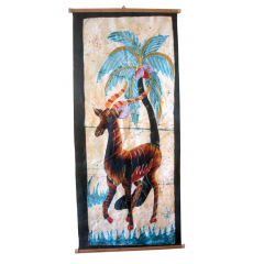 Tableau mural africain "maman balaye la cour"