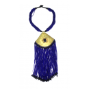 Collier artisanal "bleu dorée"