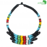 Collier artisanal "tricolore" avec des perles