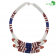 Collier artisanal "tricolore" avec des perles à motif