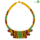 Collier artisanal "jaune-vert" avec des perles