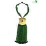 Collier artisanal "vert" dorée avec des perles
