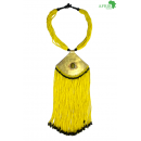 Collier artisanal "jaune" dorée avec des perles