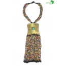 Collier artisanal "multi-colore" dorée avec des perles