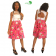 Robe decontractée en pagne  Chiganvy"rose-blanc" fleurie, dos ouvert