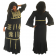 Boubou senegalais à motif et en dentelle manche 3/4 de couleur "noir-doré"