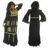 Boubou senegalais à motif et en dentelle manche 3/4 de couleur "noir-doré"