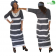 Boubou en jean et en dentelle manche 3/4 de couleur "gris-blanc"