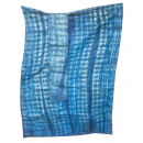 Tissu 01, teint à la main 100% coton 6 mètres bleu