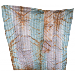 Tissu 01, teint à la main 100% coton 6 mètres bleu