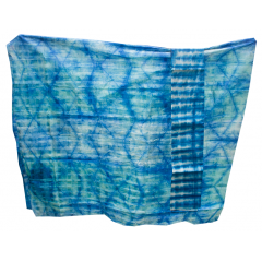 Tissu 01, teint à la main 100% coton 6 mètres bleu